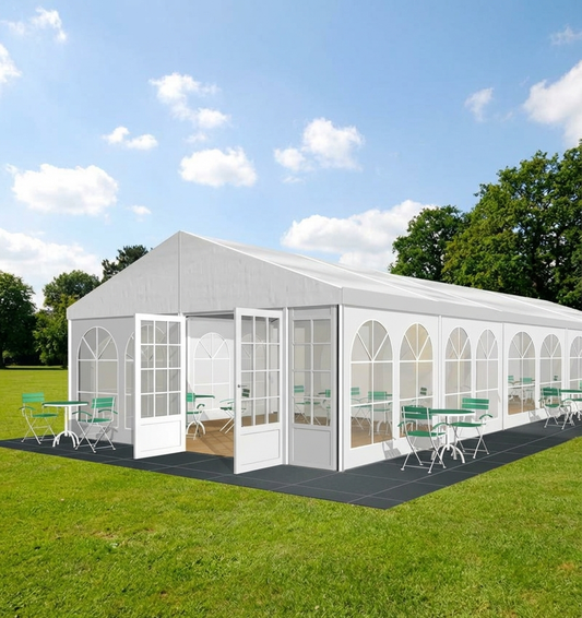 6x12m white event marquee made of heavy-duty PVC and aluminium - product detail