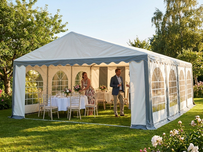 PVC Marquee 6x6m in Grey and White for Outdoor Events