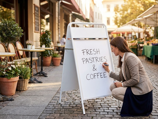 White A-board 78x145 cm for commercial use
