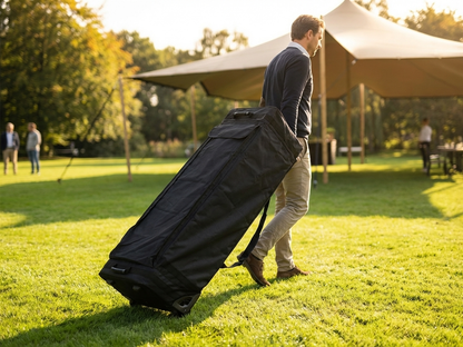 Black carry bag with wheels made of waterproof 600D polyester - view 3