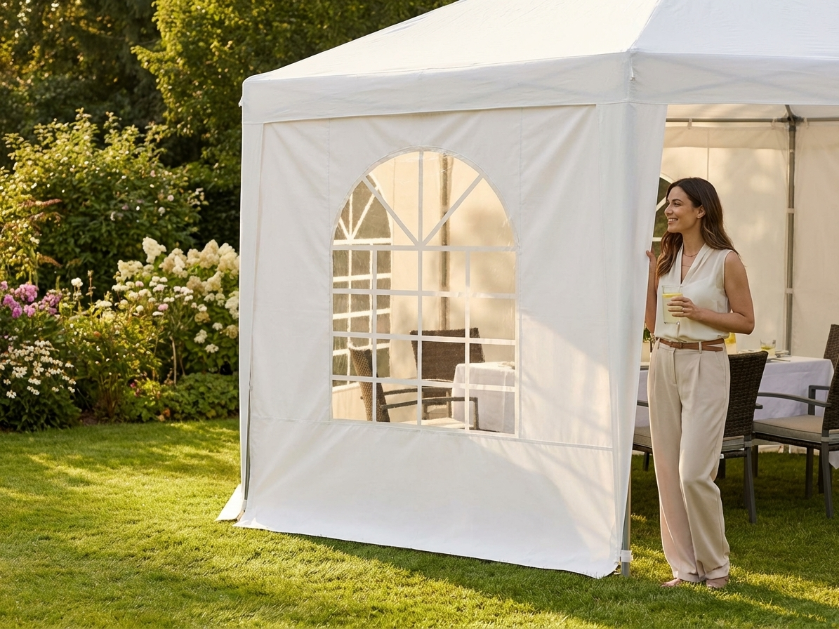White PVC sidewall with window for PartyZone Pagoda