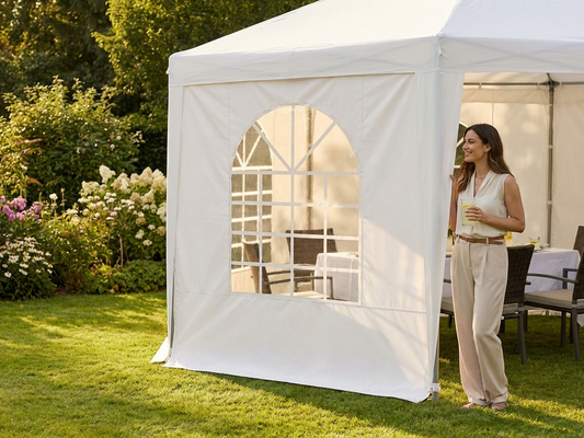 White PVC sidewall with window for PartyZone Pagoda