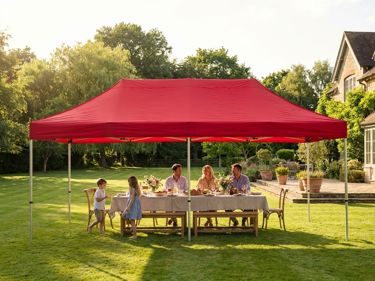 Red pop up gazebo with aluminium frame for outdoor events - product detail