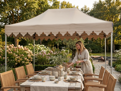 Pop up gazebo in latte colour with aluminium frame for outdoor events - product detail