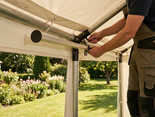 Aluminium roof pole in silver, 1.33m length