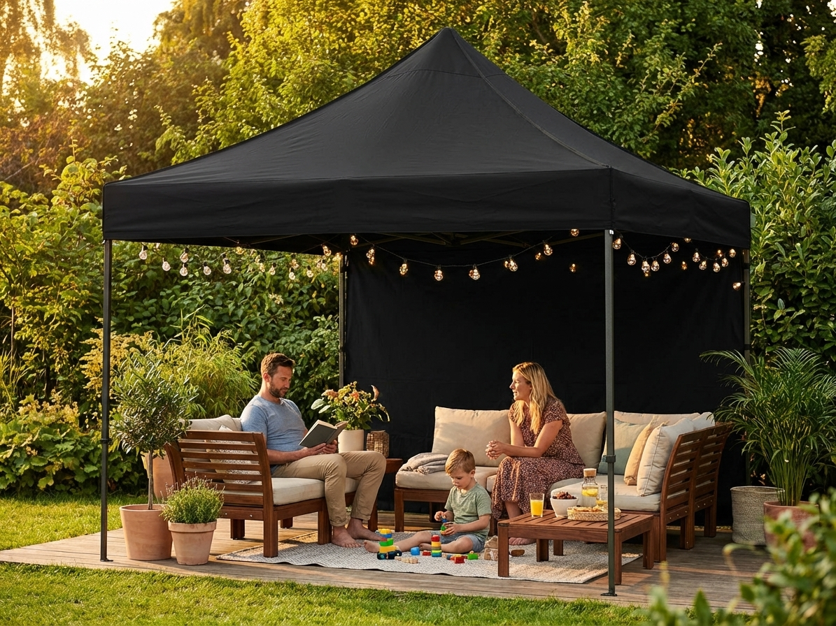 Black gazebo roof cover 3x3m for outdoor events - view 3