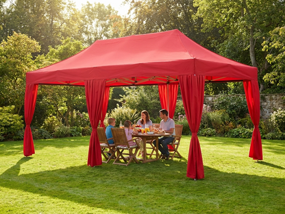 Red Pop Up Gazebo with Steel Frame and PVC Backing - product detail