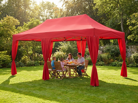 Red Pop Up Gazebo with Steel Frame and PVC Backing - product detail