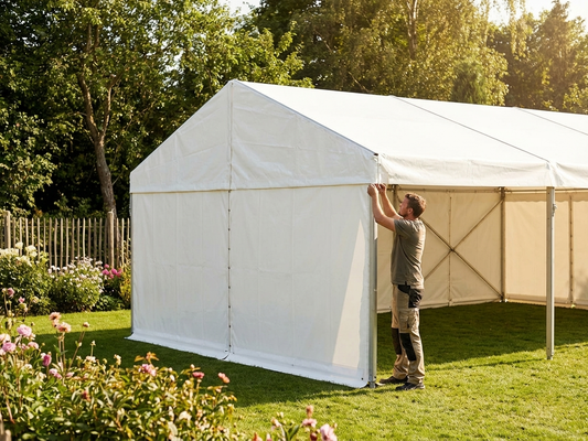 PVC roof cover end section 6x4m white for outdoor events