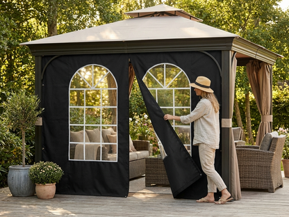 Black sidewall with door for outdoor events