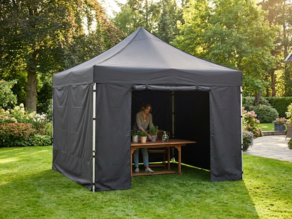 Black pop up gazebo with aluminium frame, perfect for outdoor events - product detail
