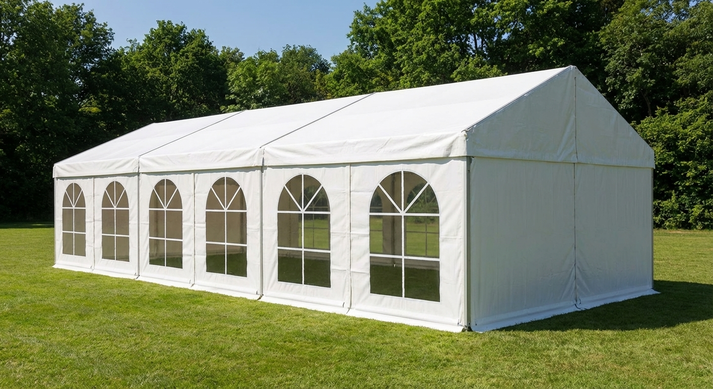 White PVC Marquee 6x12m Event Shelter - product detail