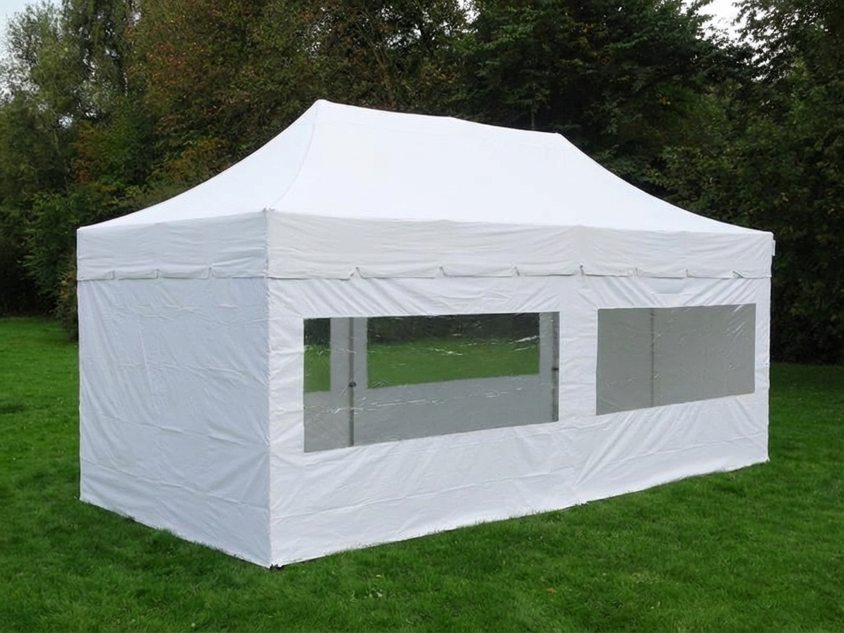Pop Up Gazebo 3x6 m White with Aluminium Frame and Sidewalls