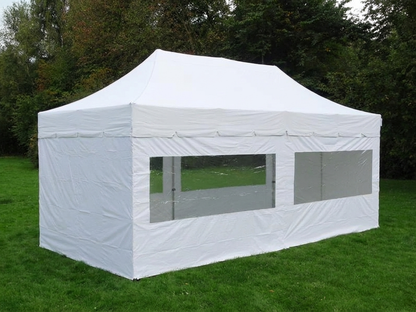 Pop Up Gazebo 3x6 m White with Aluminium Frame and Sidewalls