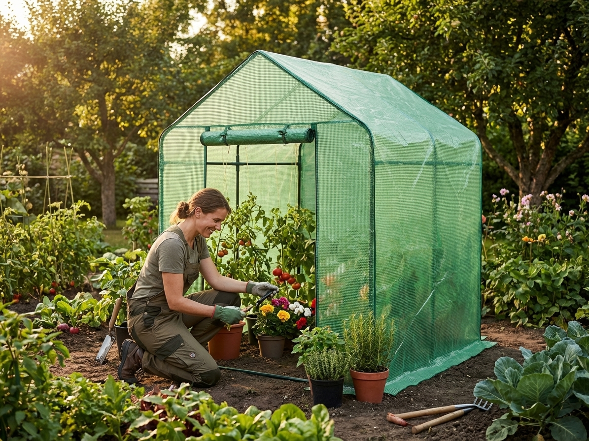 Greenhouse cover for polytunnel 1.4x1.4x1.95 m in green - view 3