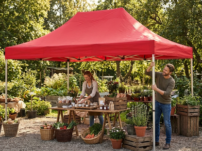 Red gazebo roof cover 4x8 m for outdoor events - view 3