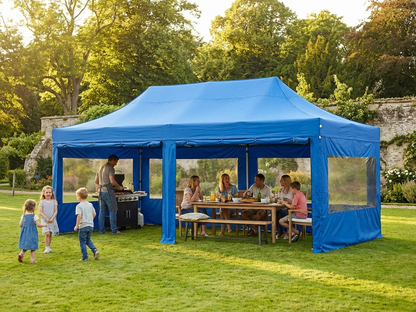 Blue pop up gazebo with aluminium frame, 4x8m size for outdoor use - view 3
