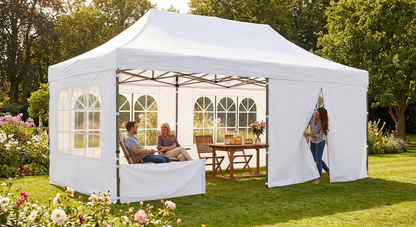 White pop-up gazebo sidewall kit for outdoor events - product detail
