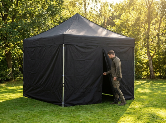 Gazebo Sidewall Kit 4x4 m Black for outdoor shelter