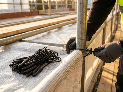 Black toggle ties for scaffold sheeting made from polypropylene - product detail