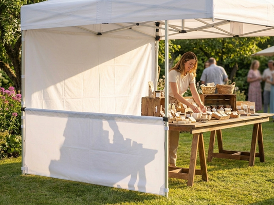 White FleXtents 3m Sidewall for Outdoor Events