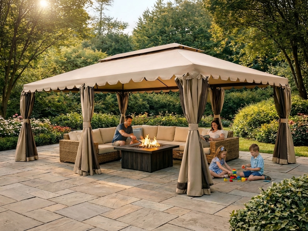 Dark beige gazebo 4x6 m for outdoor events - product detail