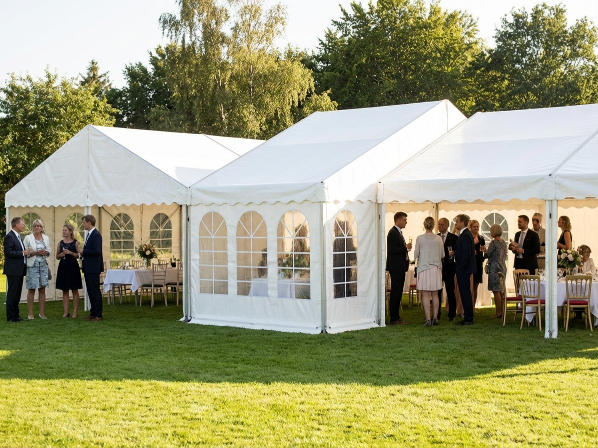 White PVC Marquee Extension with Aluminium Frame for Event Use - view 3