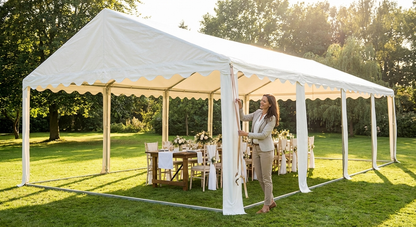 White PVC marquee roof cover 6x14m for outdoor events - view 3