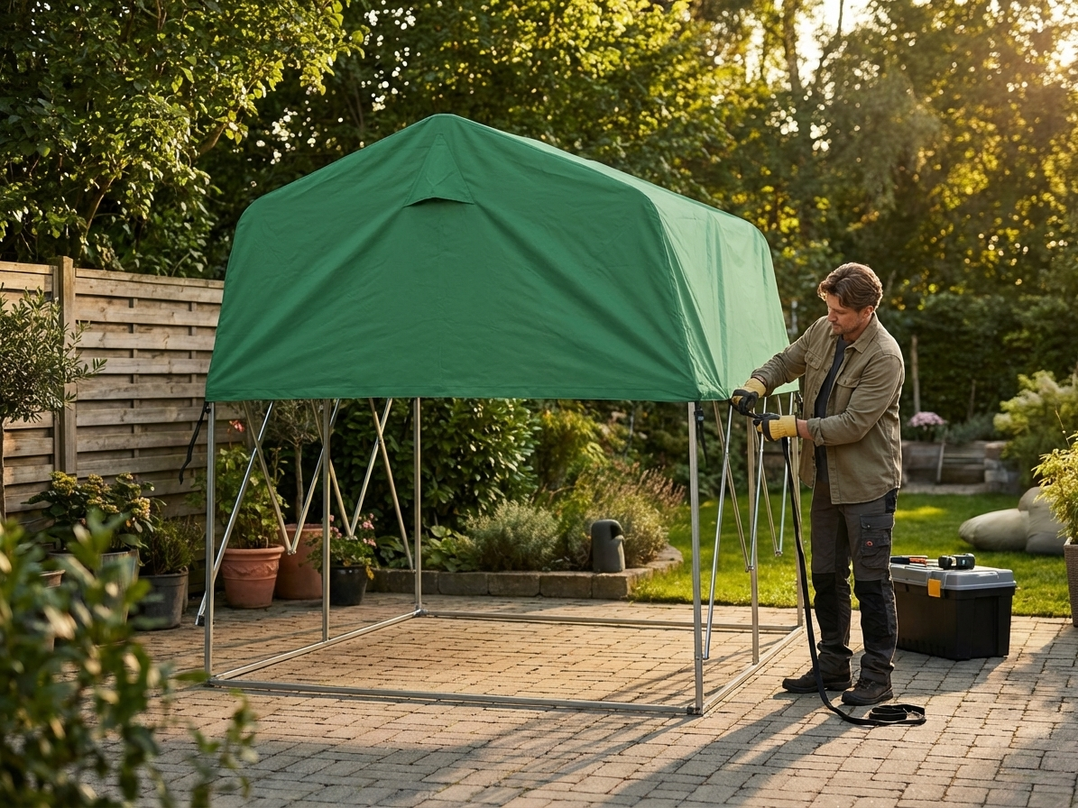 Green storage tent roof cover 2x2m for outdoor use - view 3