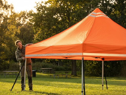 Orange gazebo roof cover for 3x3m pop-up gazebo, ideal for outdoor events - view 3