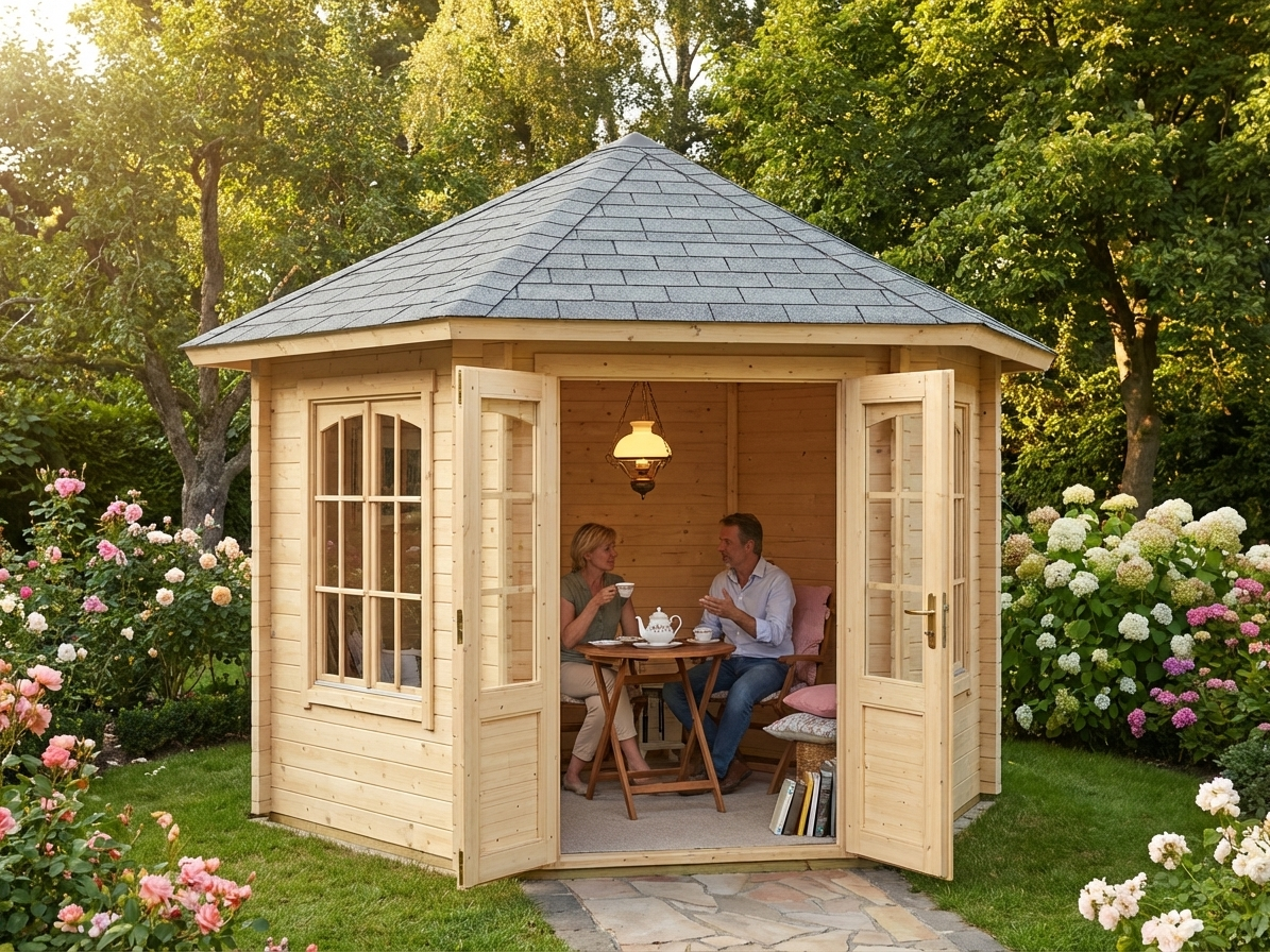Wooden Gazebo Natural Nordic Spruce Outdoor - view 3