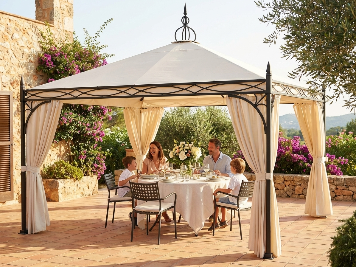 Elegant Gazebo in Champagne Colour for Outdoor Events