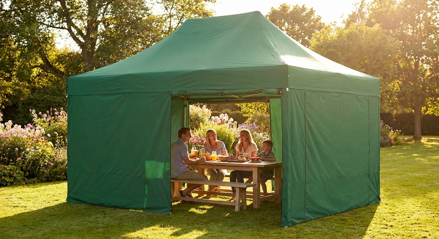 Green pop up gazebo with aluminium frame for outdoor events - view 3