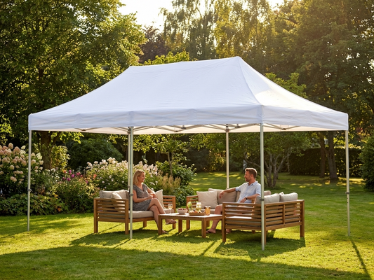 White pop up gazebo with aluminium frame for outdoor events