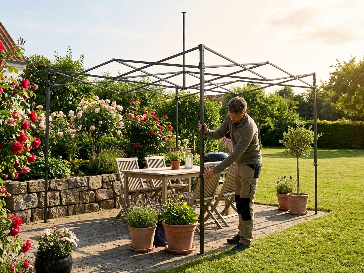 Steel gazebo frame 3x3m anthracite for outdoor events - product detail