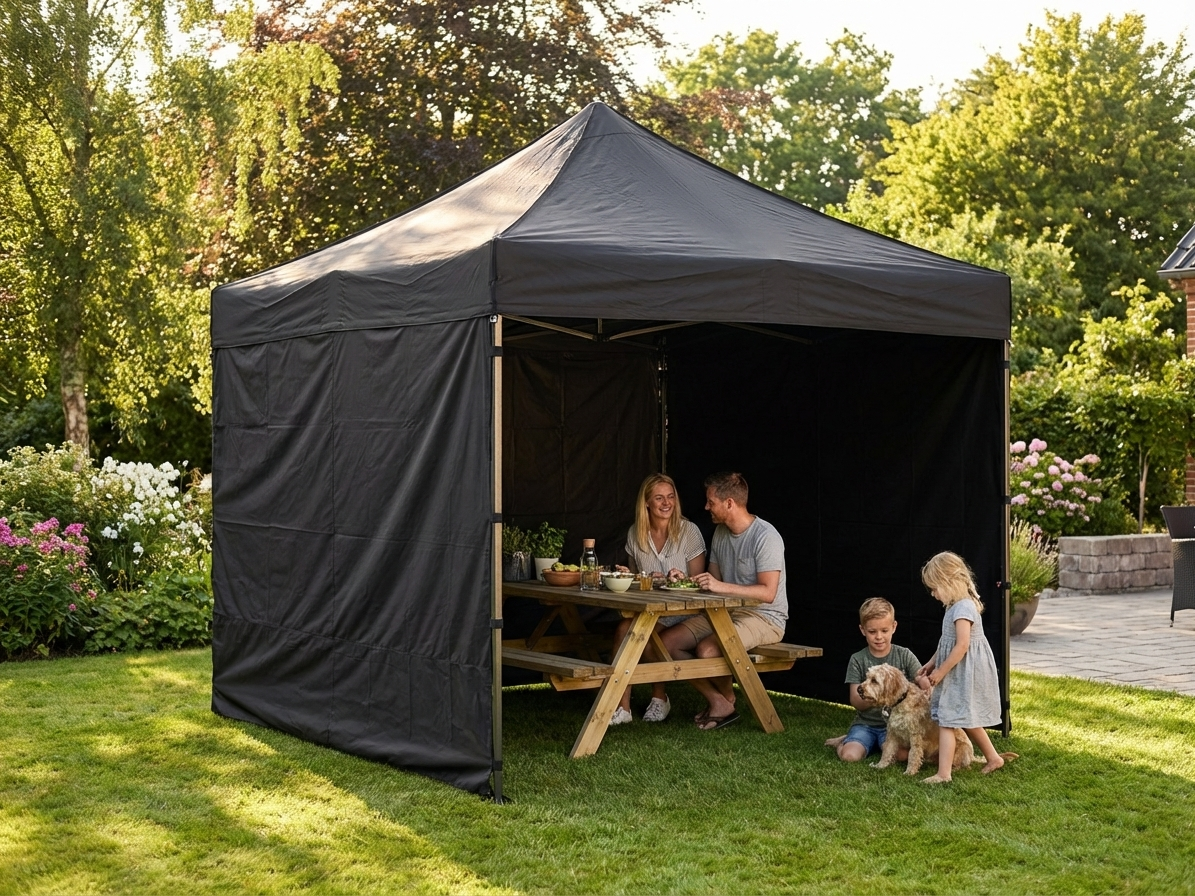 Pop up gazebo 3x3m black with aluminium frame - view 3