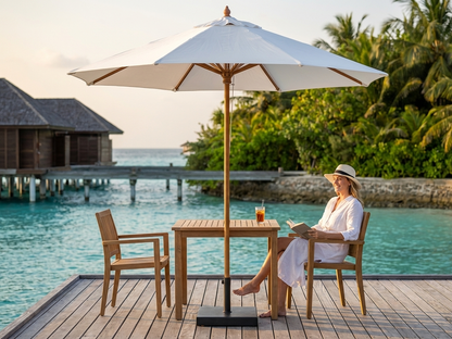 Outdoor Parasol in White, 2.5 meters, for garden use - view 3