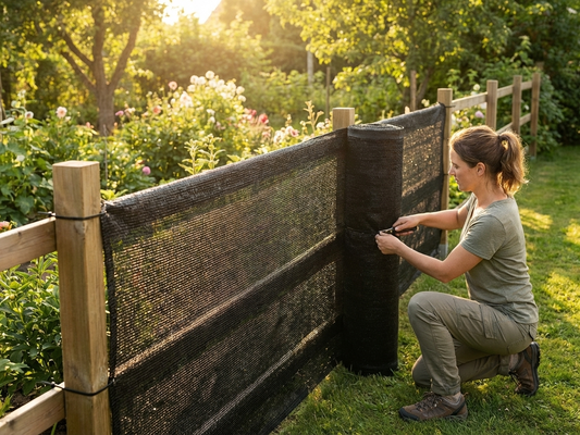 Black fence netting 2x50 m, flame retardant and UV-resistant
