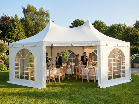 White marquee 6.8x5 m made of PVC and steel for events - product detail