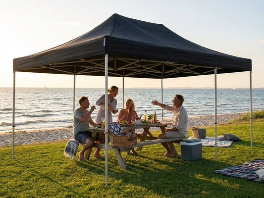 Pop up gazebo 4x6m black with steel frame for outdoor events - product detail