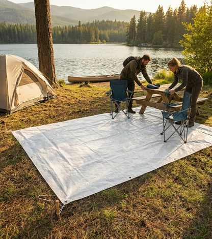 White tarpaulin 6x12 m for outdoor cover - product detail