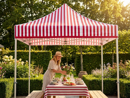 Pop up gazebo 3x3m white/red with aluminium frame - view 3