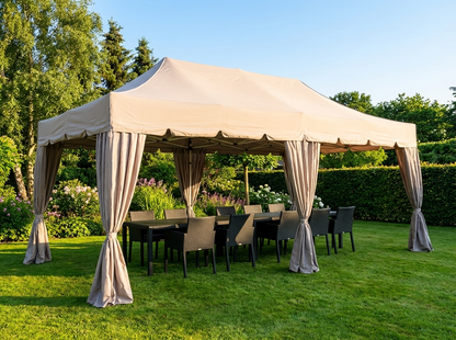 Pop up gazebo with steel frame in latte colour for outdoor events - product detail