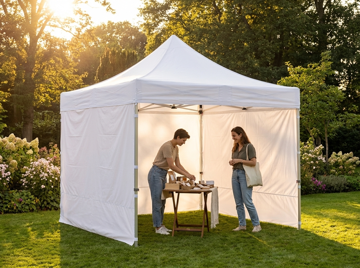 White pop-up gazebo with aluminium frame for outdoor events - view 3