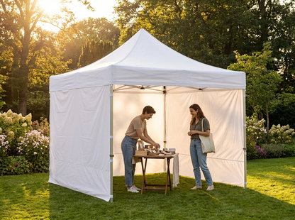 White pop-up gazebo with aluminium frame for outdoor events - view 3