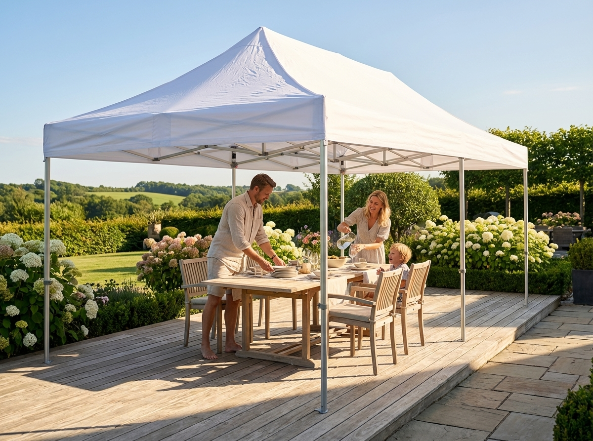 White pop up gazebo with aluminium frame for outdoor events - view 3