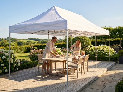 White pop up gazebo with aluminium frame for outdoor events - view 3