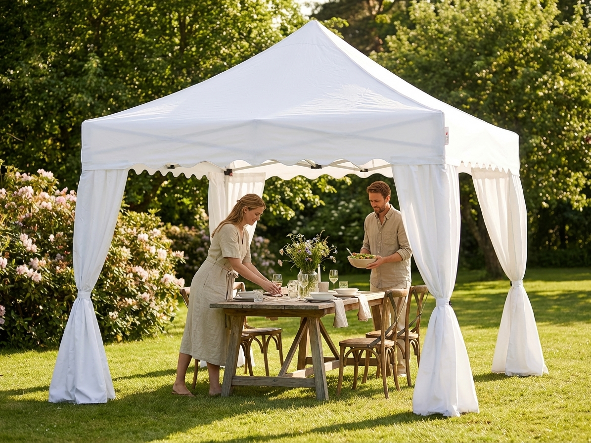 White pop-up gazebo with aluminium frame for outdoor events - product detail