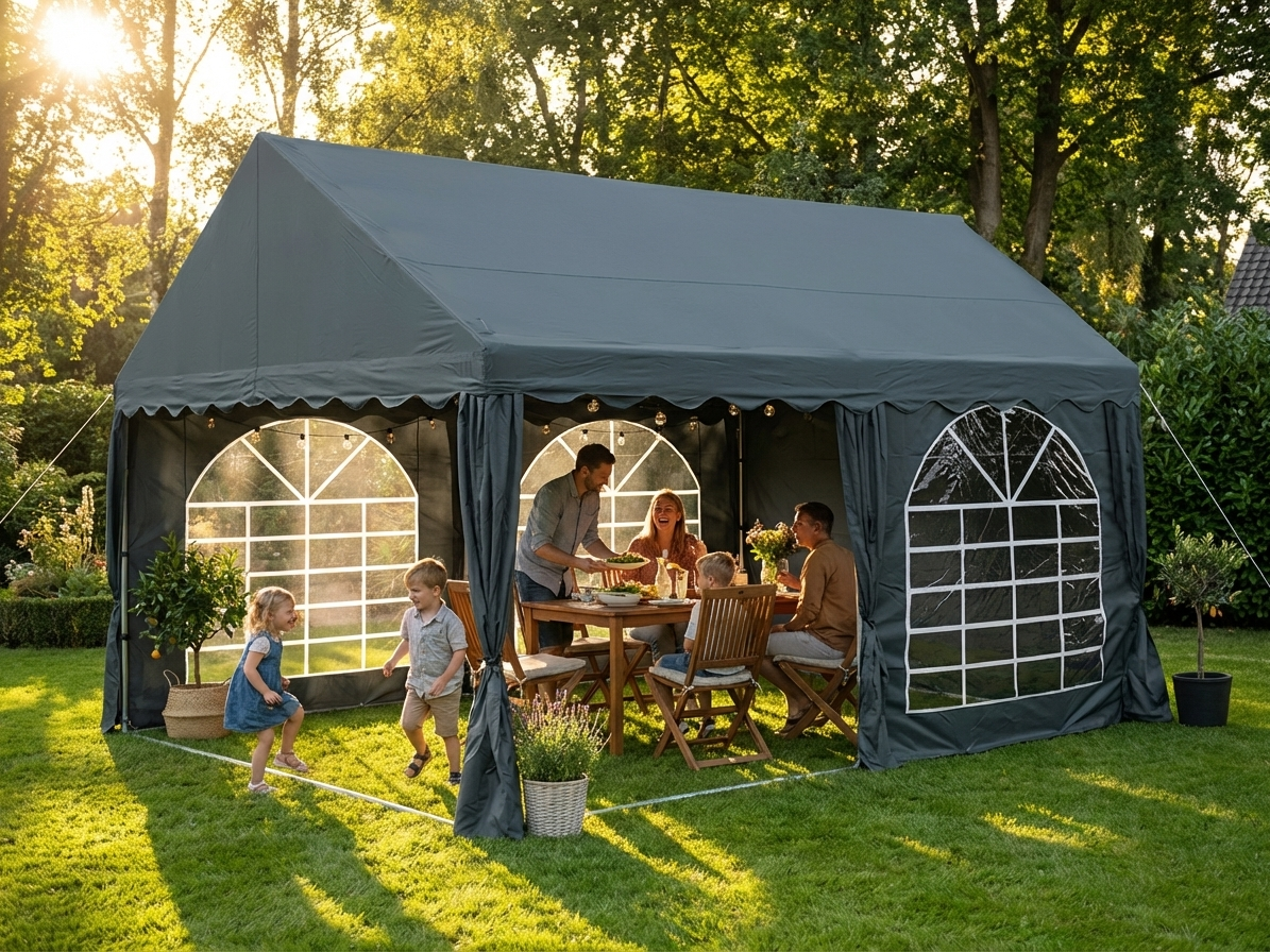 Dark grey marquee 4x4m for outdoor events - view 3