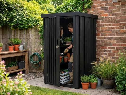 Anthracite Metal Garden Shed for Outdoor Storage - product detail